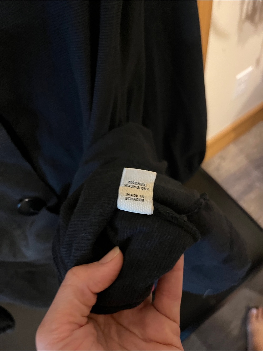 Iridium Classic Black Button-Front Tunic with Stand Collar and Pockets - Picture 8 of 12